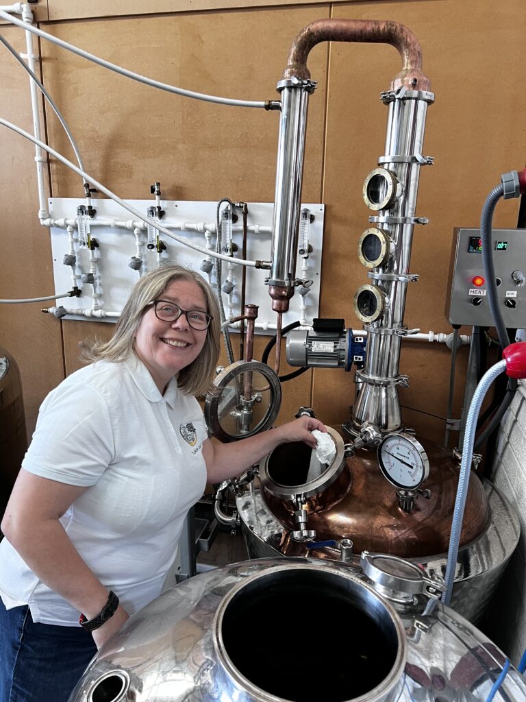 Nicola checking the still
