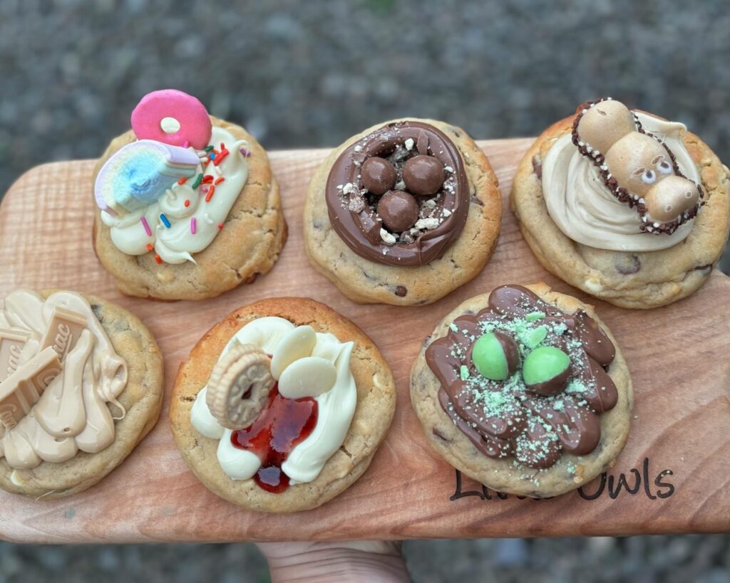 Variety of loaded cookies