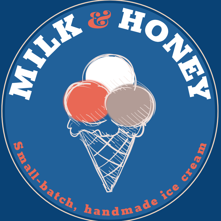 LOGO WITH TRIPLE SCOOP ICE CREAM