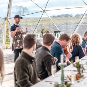 Wild banquet in domed tent