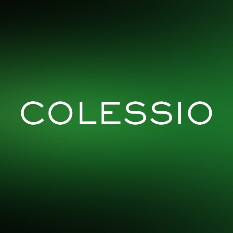 Words Colessio against green background
