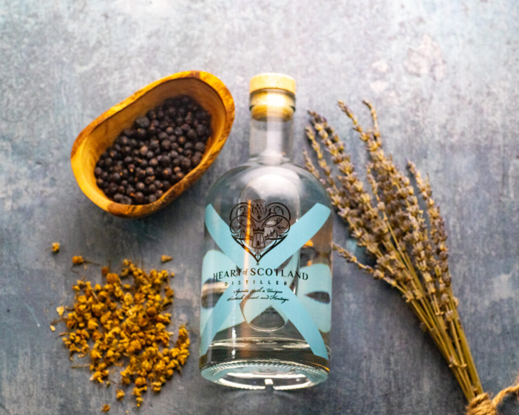 Natural ingredients around bottle